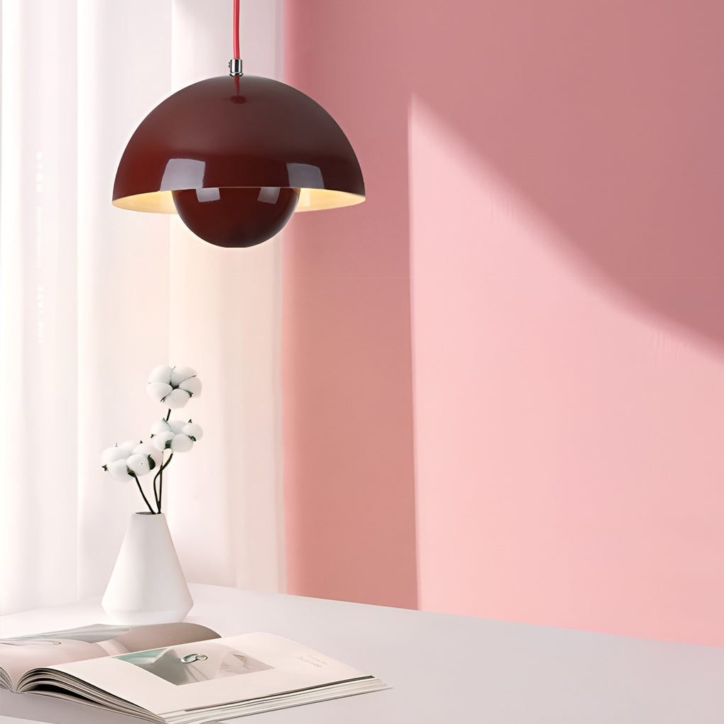 1-Light Nordic Metal Mushroom Flowerpot Pendant Light