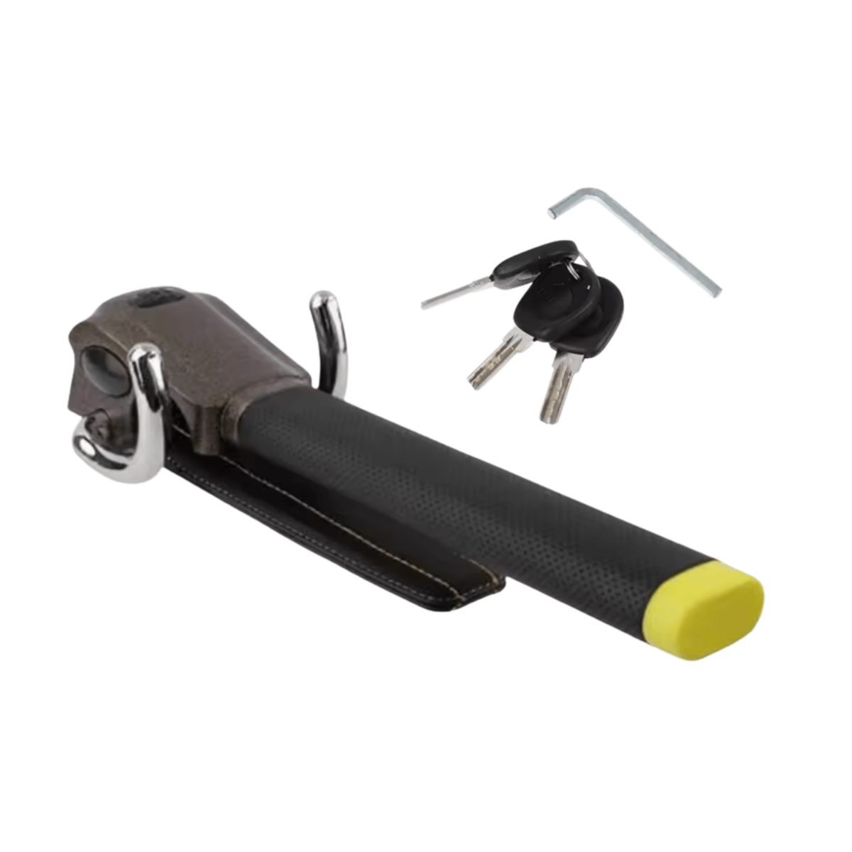 FortressGuard Steering Wheel Lock with Alarm and Triple Defense