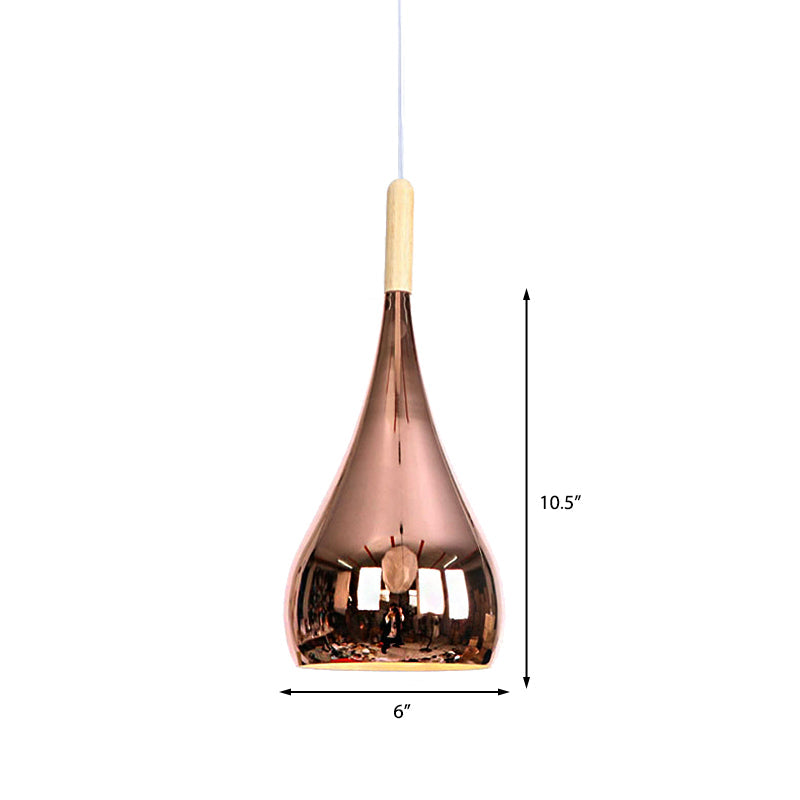 1 Bulb Teardrop Shade Hanging Light Fixture Contemporary Taavita Metal Pendant Ceiling Light for Kitchen