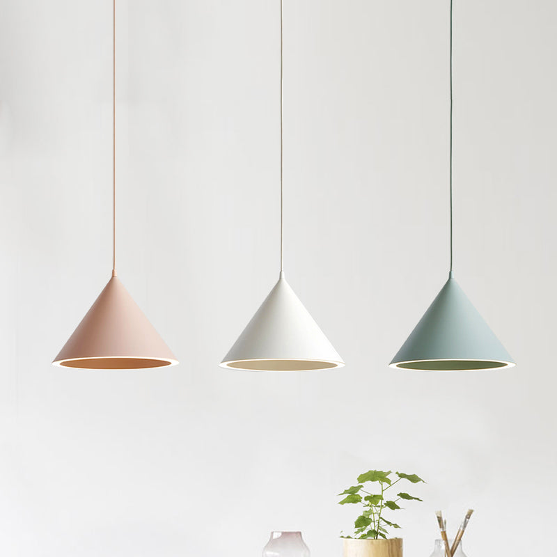 10"/12.5" Diameter 1 Lightweight Conical Hanging Lamp Taavita Stylish Black/Blue Metal Heat Light over Table