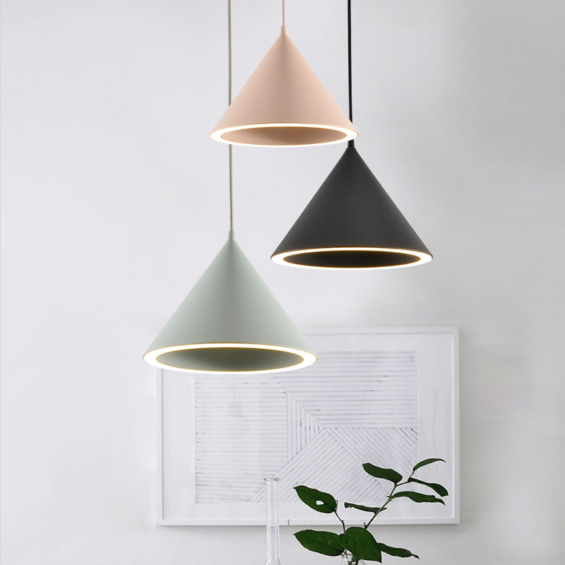 10"/12.5" Diameter 1 Lightweight Conical Hanging Lamp Taavita Stylish Black/Blue Metal Heat Light over Table
