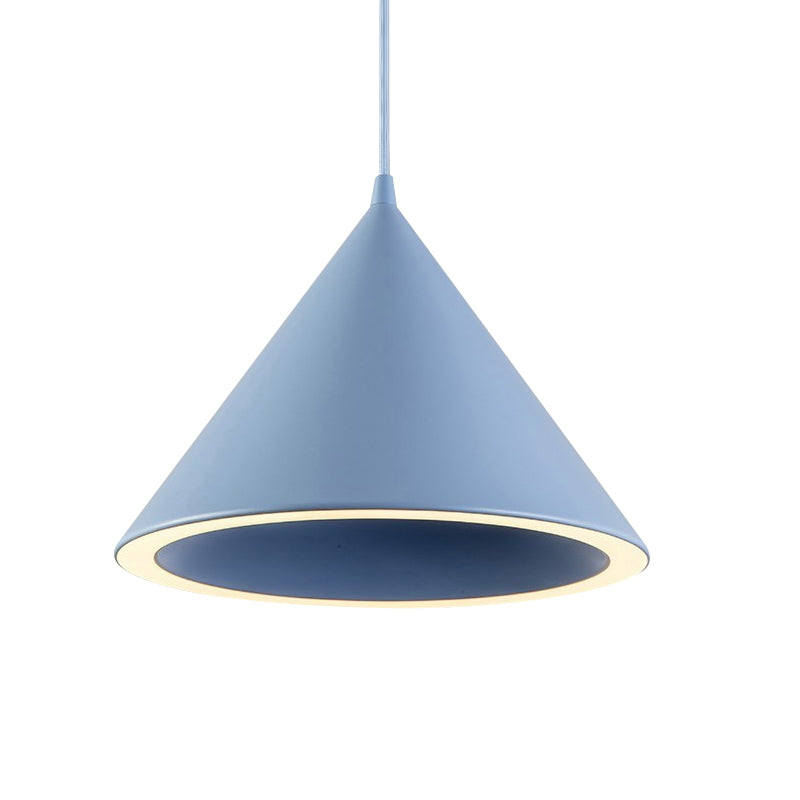 10"/12.5" Diameter 1 Lightweight Conical Hanging Lamp Taavita Stylish Black/Blue Metal Heat Light over Table