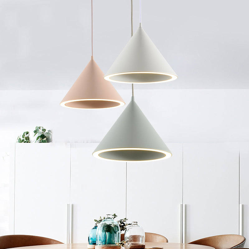 10"/12.5" Diameter 1 Lightweight Conical Hanging Lamp Taavita Stylish Black/Blue Metal Heat Light over Table