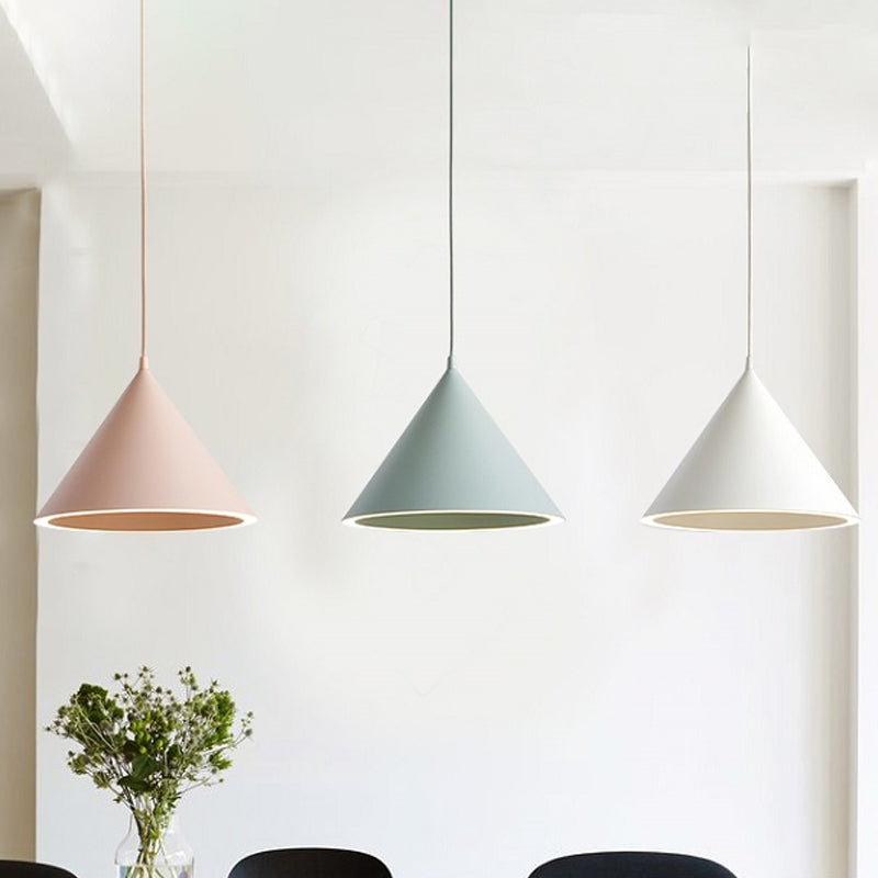 10"/12.5" Diameter 1 Lightweight Conical Hanging Lamp Taavita Stylish Black/Blue Metal Heat Light over Table