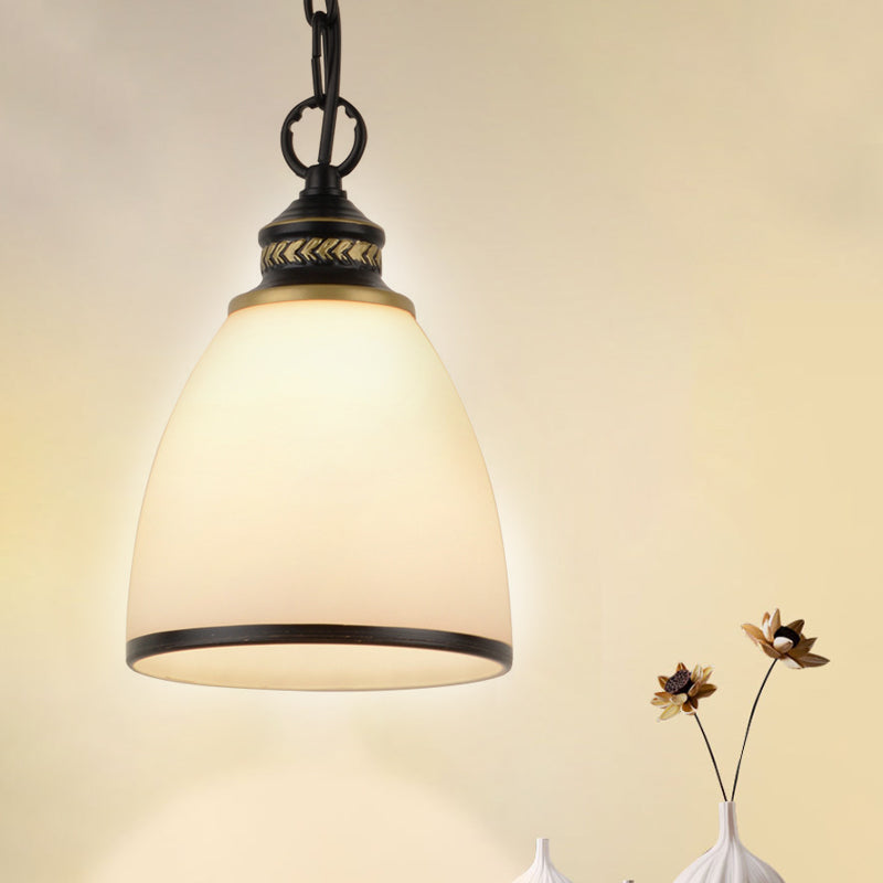 Single-Bulb Dome Pendant Light Fixture Taavita Frosted Glass Hanging Lighting