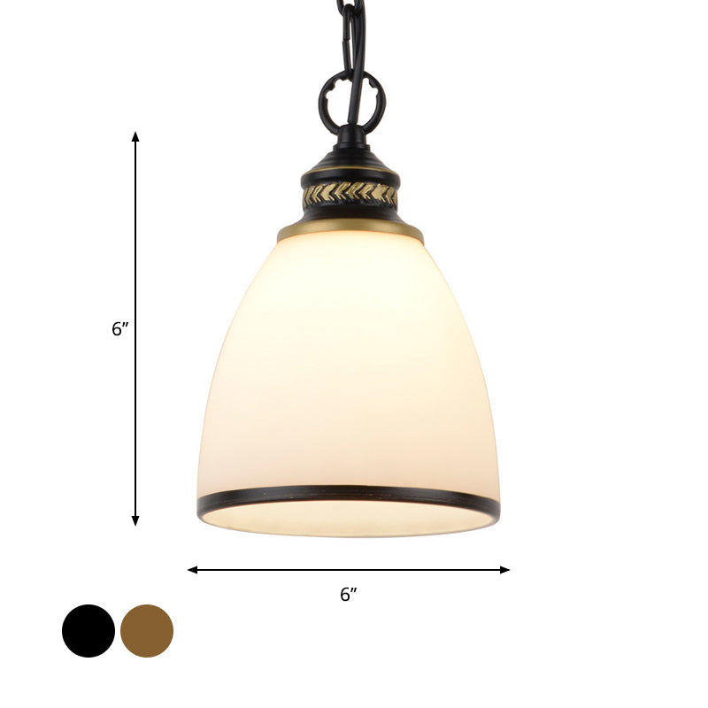 Single-Bulb Dome Pendant Light Fixture Taavita Frosted Glass Hanging Lighting