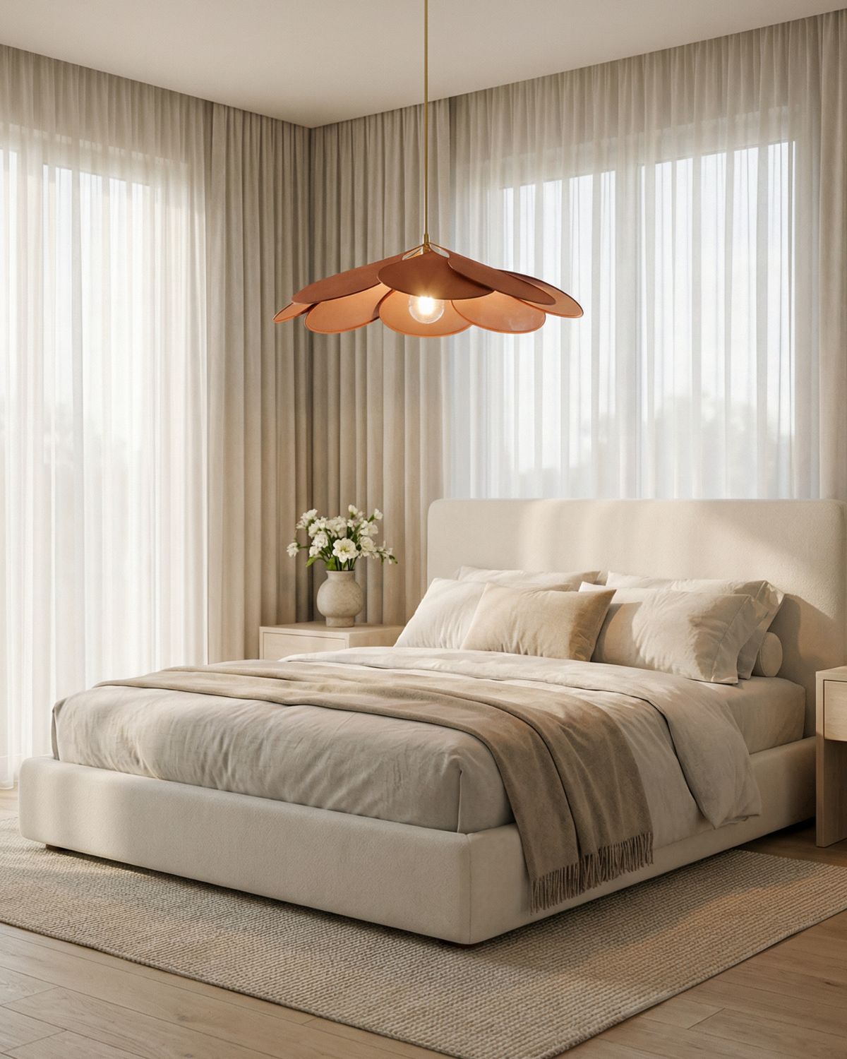 Floral Pendant Light with Soft Warm Glow