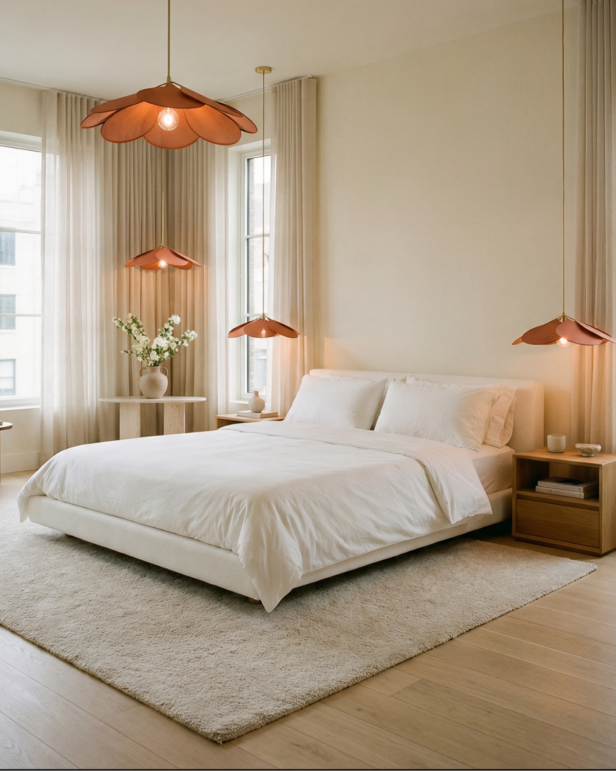 Floral Pendant Light with Soft Warm Glow