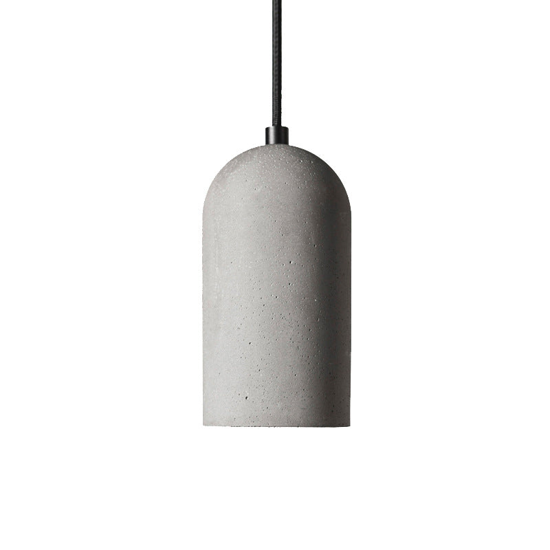Taavita Elongated Dome Grey Cement Down Lighting 1 Bulb Factory Pendant Ceiling Light for Living Room