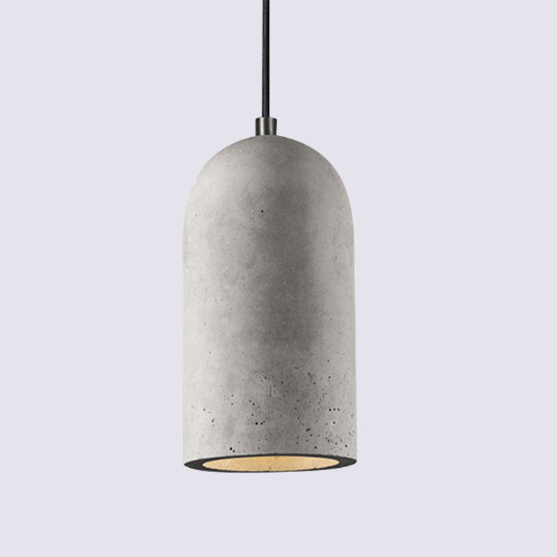 Taavita Elongated Dome Grey Cement Down Lighting 1 Bulb Factory Pendant Ceiling Light for Living Room