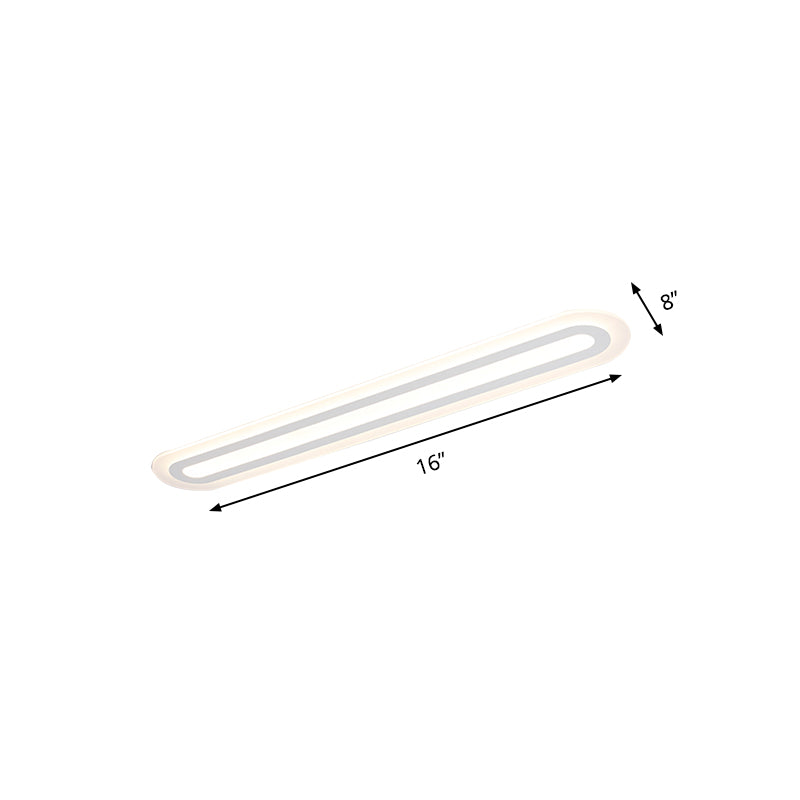 31.5"/39"/47" Wide Modern Simplicity Oval Acrylic Flush Mount Light LED Ceiling Mounted Fixture in Warm/White Light by Taavita