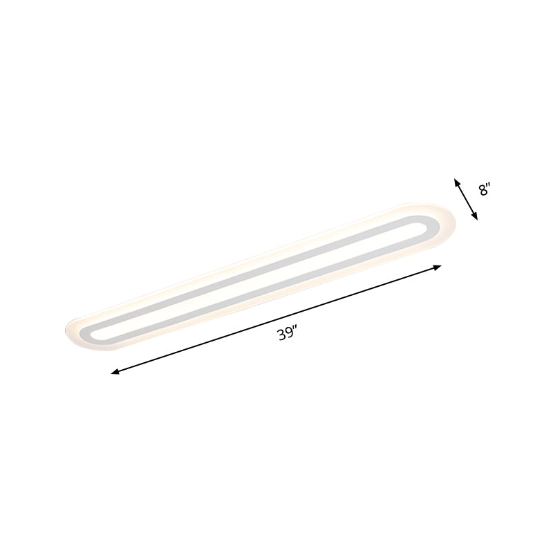 31.5"/39"/47" Wide Modern Simplicity Oval Acrylic Flush Mount Light LED Ceiling Mounted Fixture in Warm/White Light by Taavita