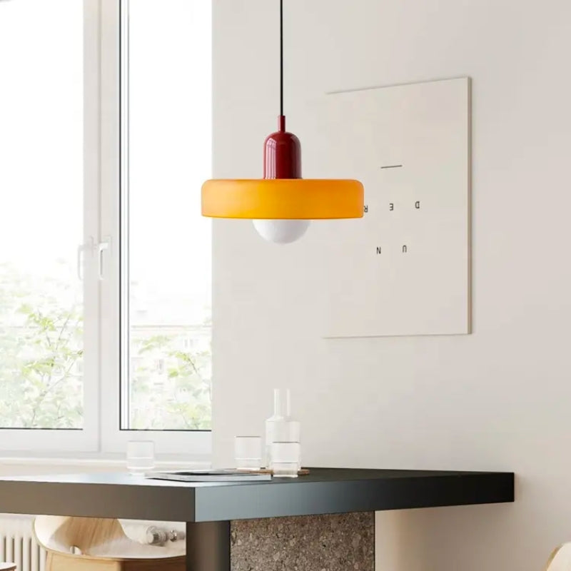 Taavita Retro Hanging Pendant Lights with Glass Lampshade and Adjustable Cord