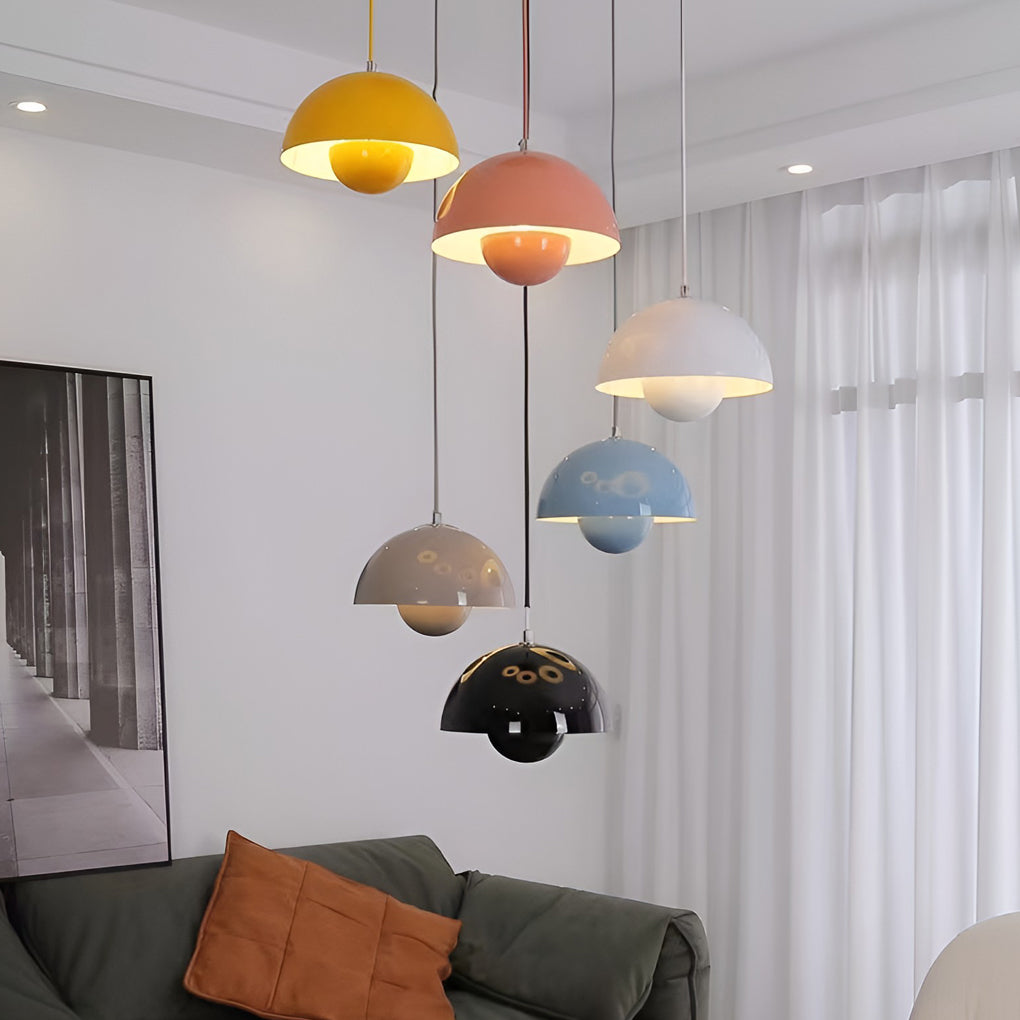 1-Light Nordic Metal Mushroom Flowerpot Pendant Light