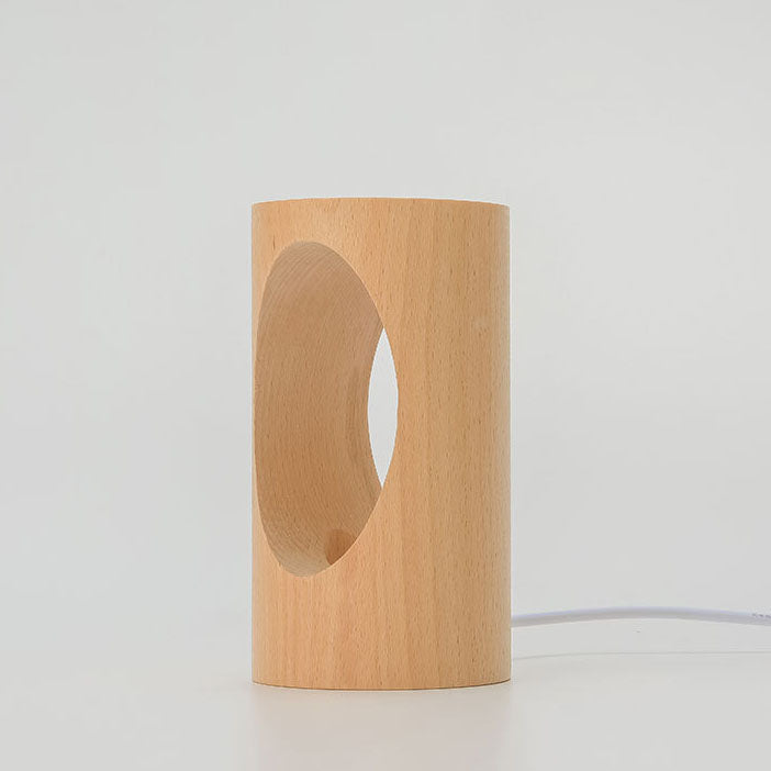 Wooden Table Lamp with LED Lighting