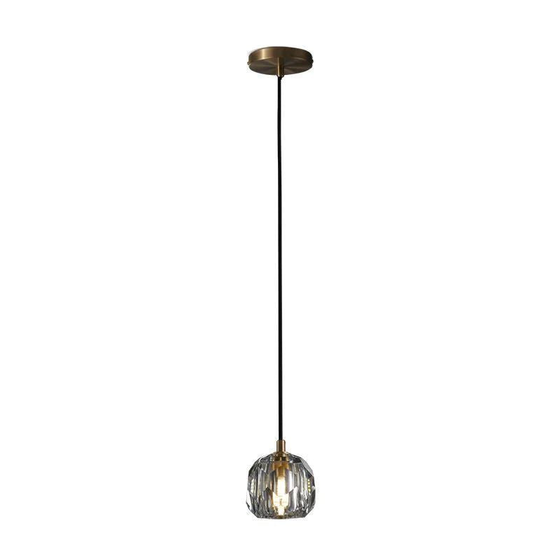 Liora — Handcrafted Crystal and Brass Pendant Light with Adjustable Design