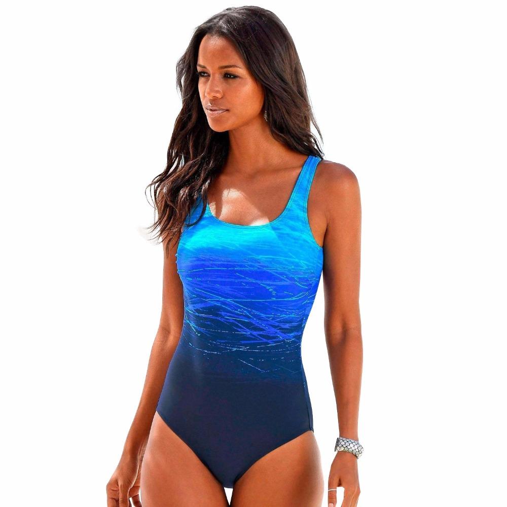 Women’s One-Piece Sports Swimsuit | Ombre Gradient & Back Cutout | Quick-Drying Fabric | Comfortable Fit