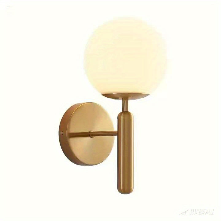 Sleek Glass Sphere Wall Light with Stylish Metal Base