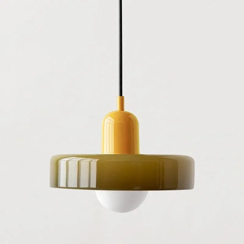 Taavita Retro Hanging Pendant Lights with Glass Lampshade and Adjustable Cord