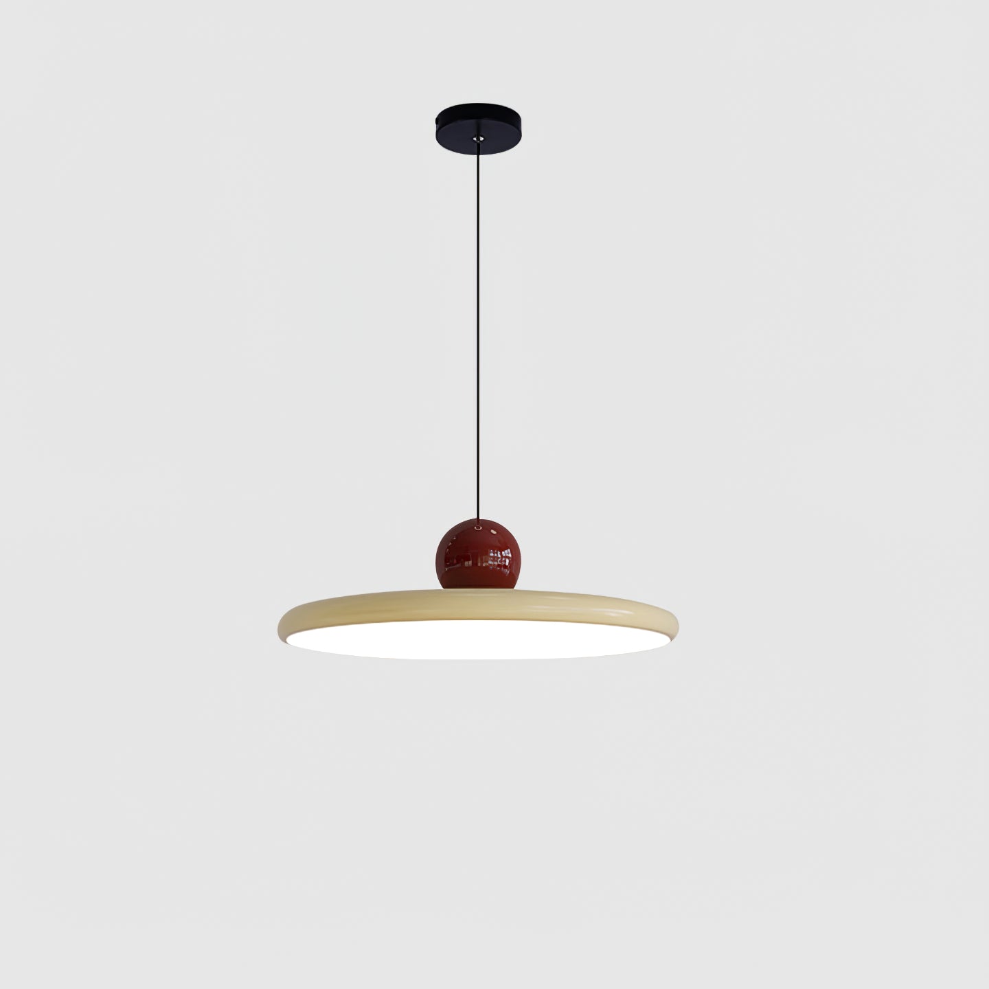 Circular LED Ring Pendant Light | Minimalist Glossy Design | Metal & Acrylic | Adjustable Hanging Height