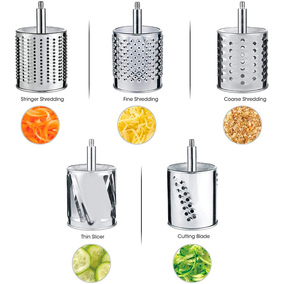Versatile Kitchen Rotary Grater, Shredder, and Slicer Tool