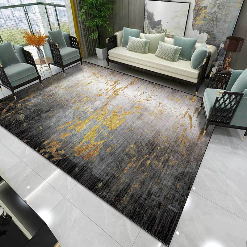 Taavita Creative Abstract Rug - Contemporary Washable Polyester Carpet with Anti-Slip Backing for Living Room