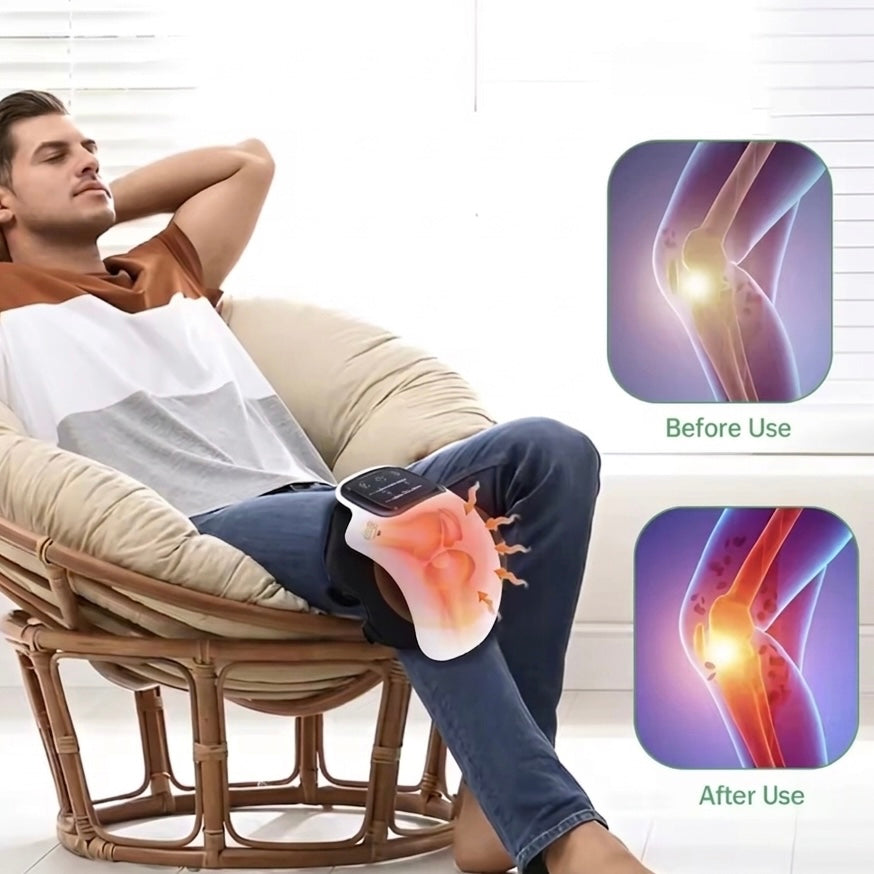 Portable Knee Massager with Heat and Red Light – USB Rechargeable Air Compression