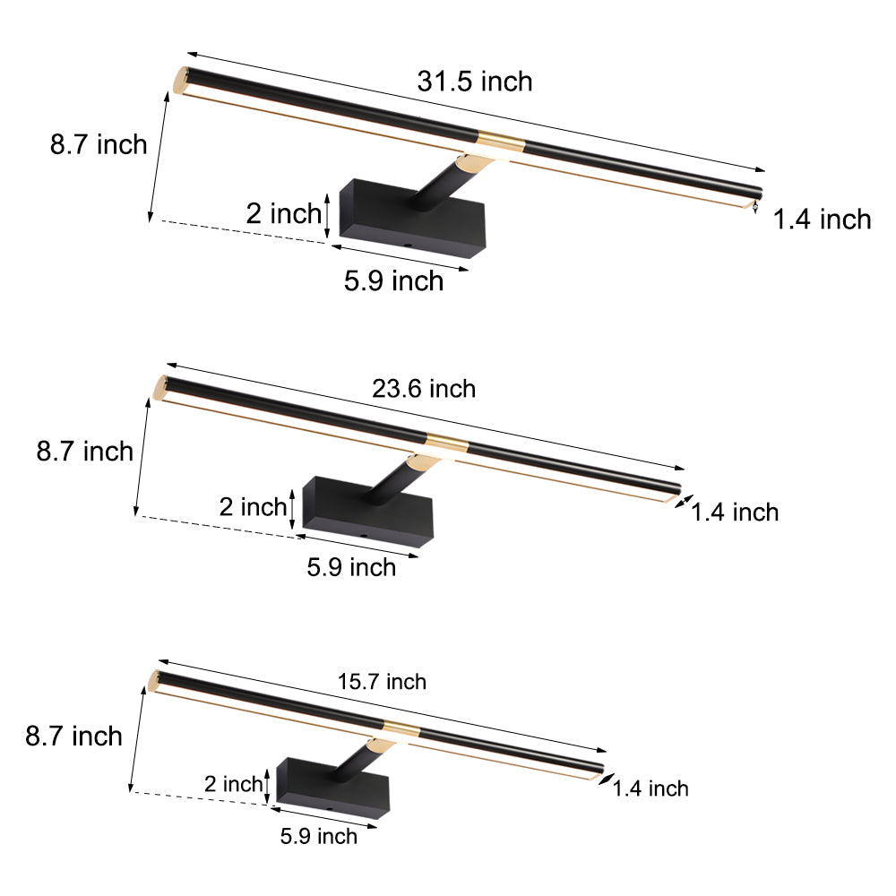 1-Light Adjustable Retractable Long Strip LED Vanity Lights Bathroom Lighting