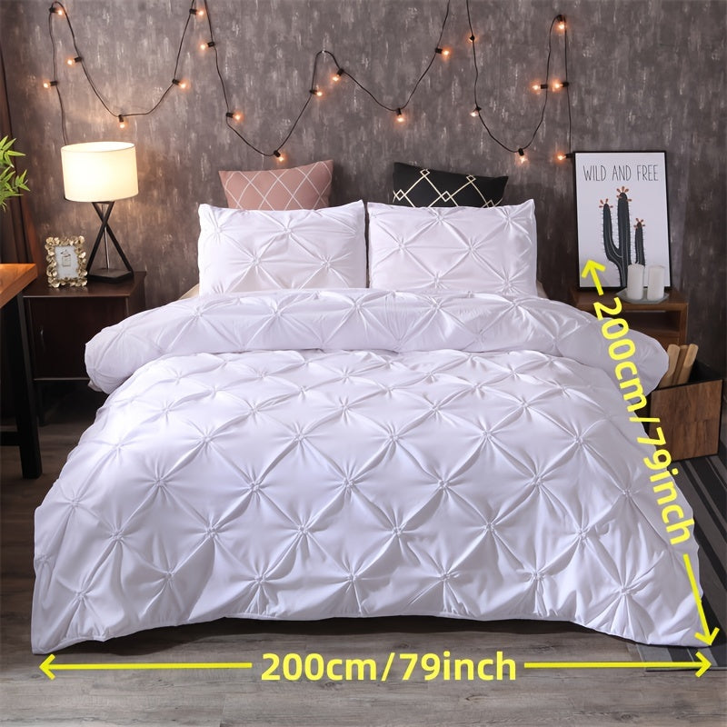 Duvet Cover Set | Quilted Texture | Breathable All-Season Comfort | Polyester