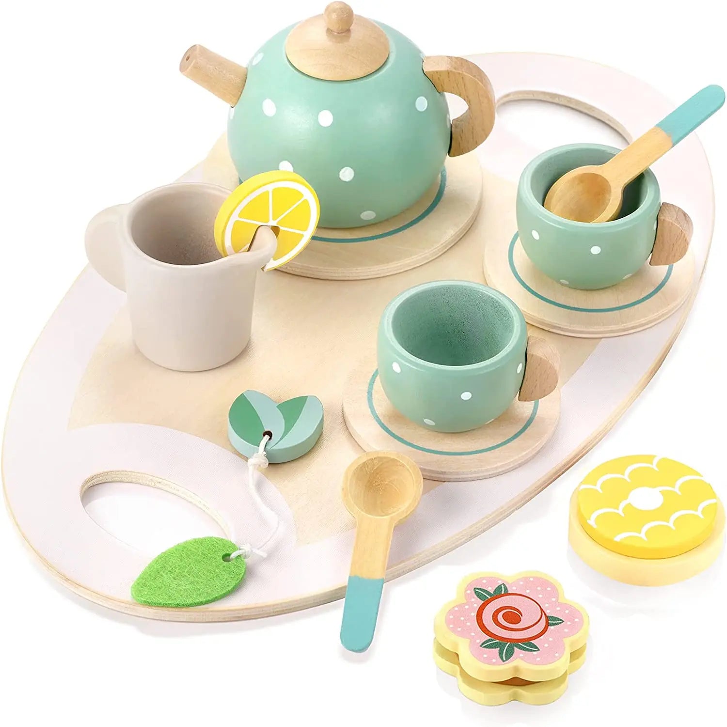 Charming Wooden Play Tea Set for Imaginative Kids