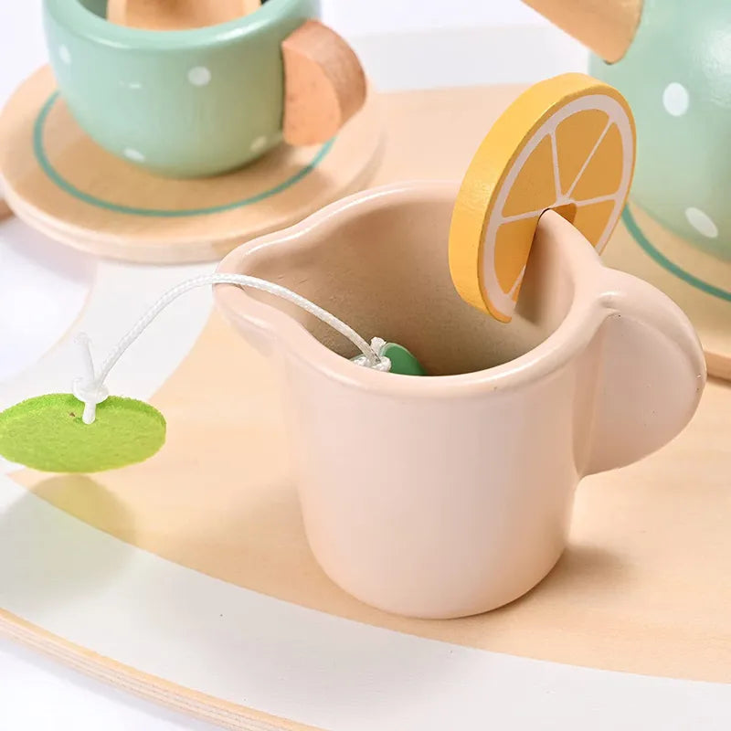 Charming Wooden Play Tea Set for Imaginative Kids