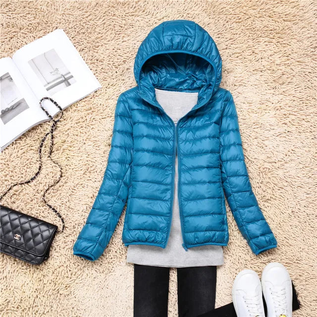 Women’s Hooded Puffer Jacket | Featherlight Down Insulation | Easily Packable | Stylish Winter Warmth