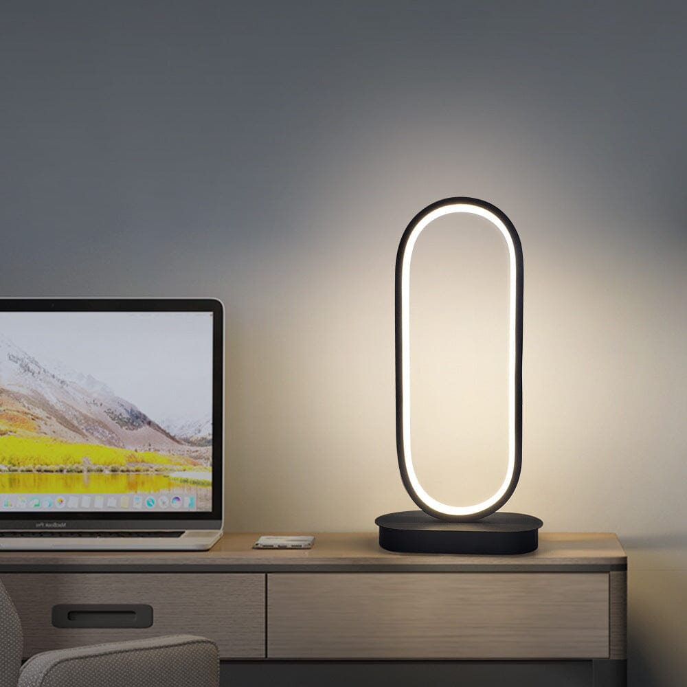 Sleek Iron Oval Table Lamp for Modern Living Spaces