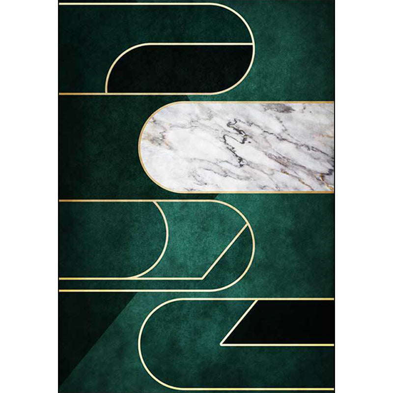 Taavita Green Marble Surface Pattern Novelty Rug Polyester Washable Non-Slip Backing Carpet for Living Room