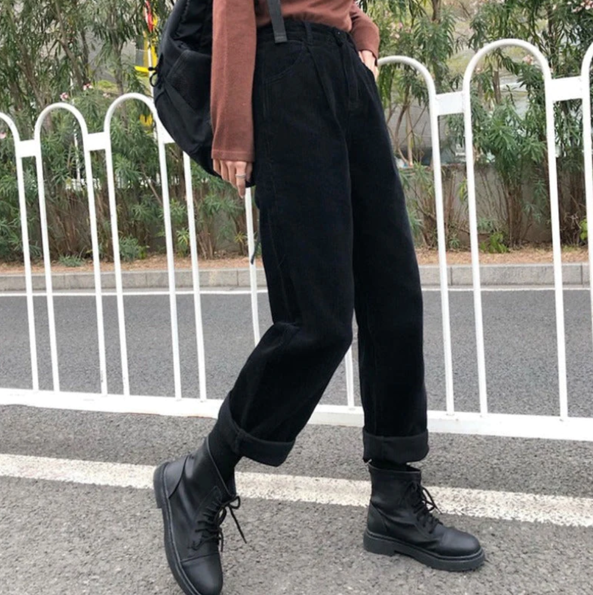 Women’s Corduroy Pants | Wide-Leg & Pleated Design | Polyester Blend | Comfortable Fit