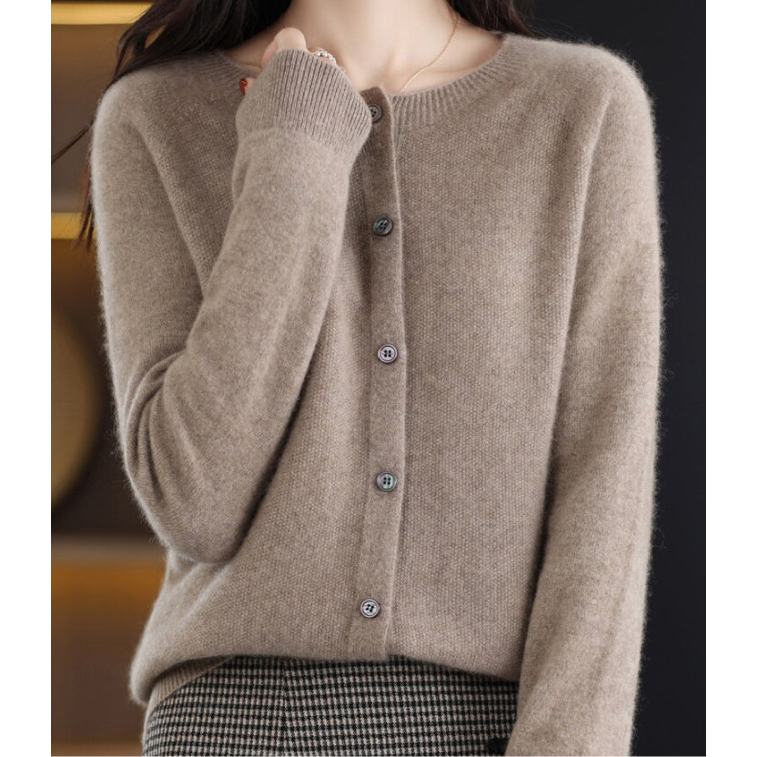 Women's Button-Front Knit Cardigan | Soft Plush Knit & Long Sleeves | Versatile Layering | Comfortable Fit