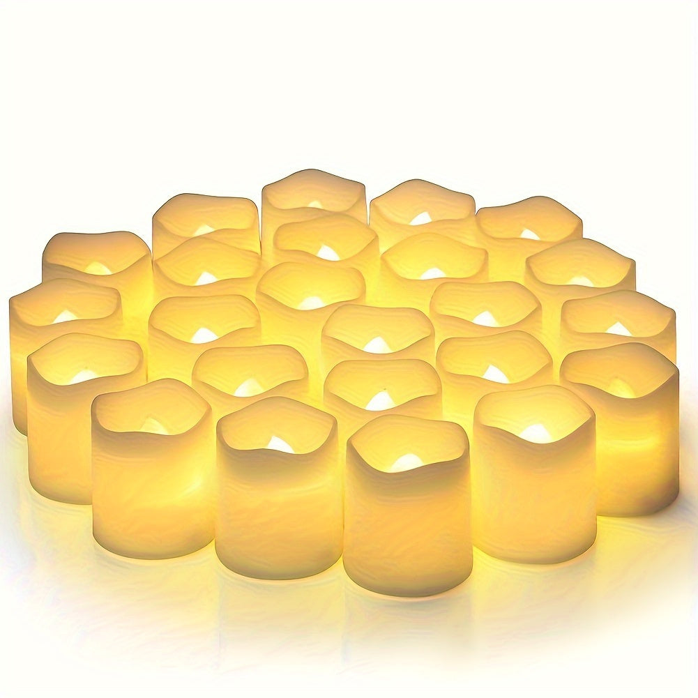 Set of 24 Flameless LED Tea Light Candles Safe Halloween Decor Glow