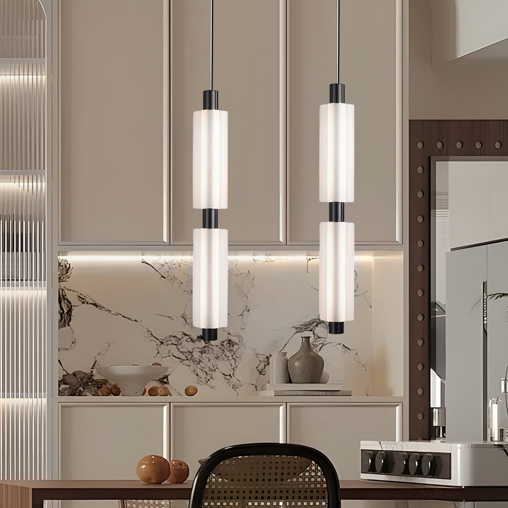1/2/3 Heads Modern Acrylic Cylinder Pendant Lights: Hanging Lamp in Taavita