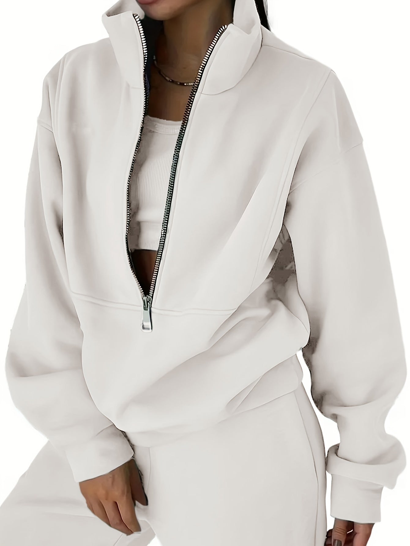 Women's Lounge Set | Zip-Up Sweatshirt | Comfortable Relaxed Fit | Polyester