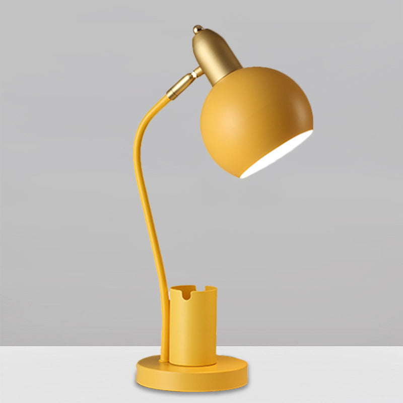 Taavita Metal Domed Nightstand Lamp 1-Head White/Pink/Yellow Table Reading Light with Tubular Penrack Design