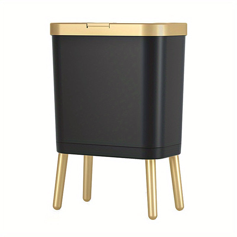 15L Sleek Waste Bin with Odor Control Lid for Any Room