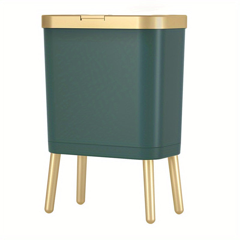 15L Sleek Waste Bin with Odor Control Lid for Any Room