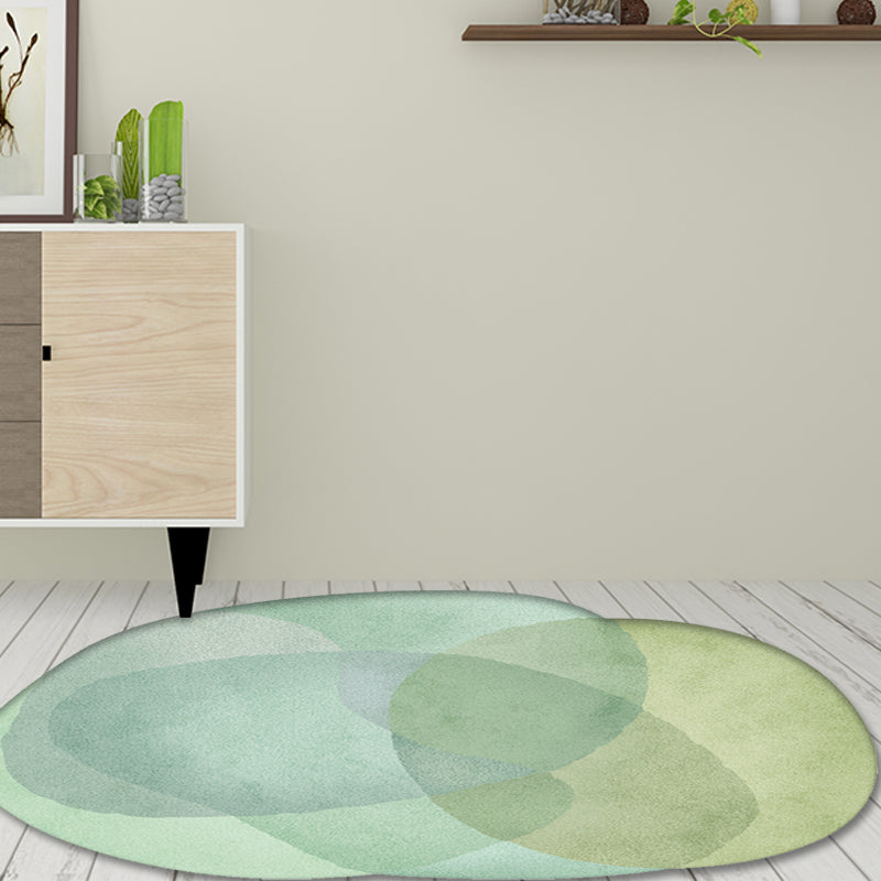 Green and Grey Irregular Rug Bedroom Novelty Colorblock Pattern Area Rug Polyester Machine Washable Carpet Clearhalo 'Area Rug' 'Rug' 1715329
