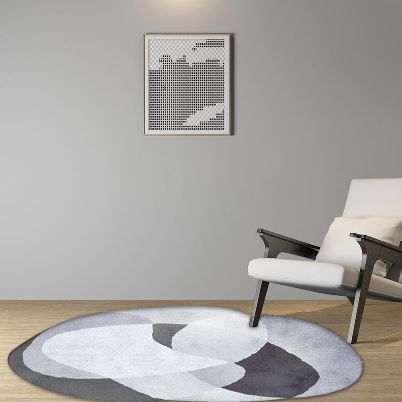 Green and Grey Irregular Rug Bedroom Novelty Colorblock Pattern Area Rug Polyester Machine Washable Carpet Clearhalo 'Area Rug' 'Rug' 1715323