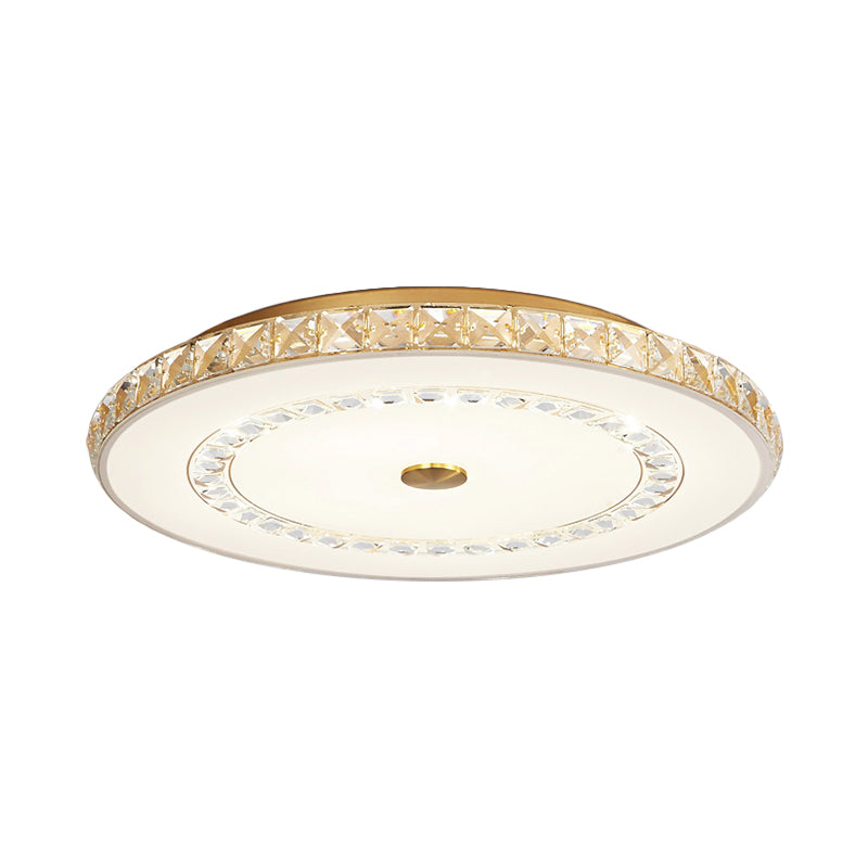 16"/19.5" W LED Doorway Modernist Flushmount Ceiling Mounted Light with Round Taavita Crystal Block Shade