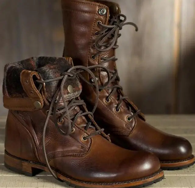 Women’s Lace-Up Boots | Soft Adaptive Material & Faux Fur Lining | Flexible Comfort | All-Day Warmth