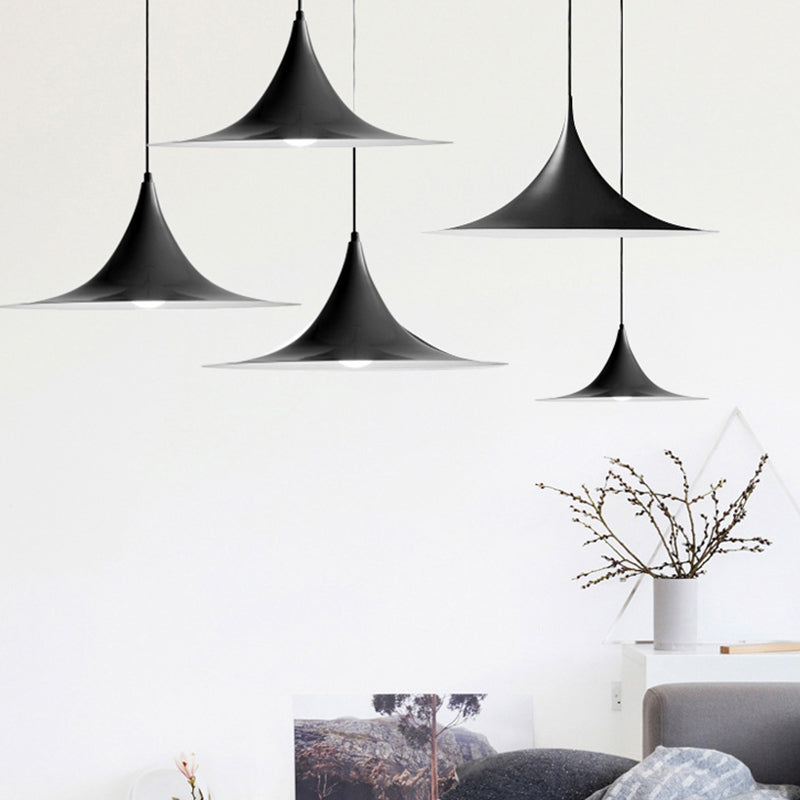16"/19" W Taavita Simplicity Metal 1 Bright Black/Gray/White Hanging Light - Modern Design with Multiple Color Options