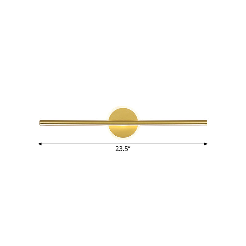 Linear and Round Washbasin Wall Light Minimalism LED Wall Lights in Gold, 16"/23.5"/31.5" Width