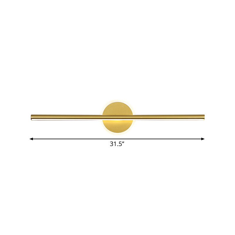 Linear and Round Washbasin Wall Light Minimalism LED Wall Lights in Gold, 16"/23.5"/31.5" Width
