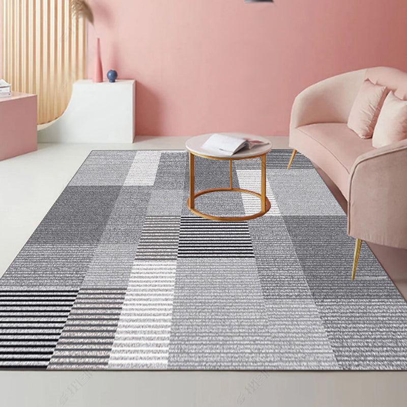 Modernist Striped Pattern Rug Light Grey and Pink Polyester Rug Non-Slip Backing Washable Pet Friendly Carpet for Home Clearhalo 'Area Rug' 'Modern' 'Rugs' Rug' 1779783